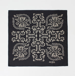 Grano Silk Scarf - Black 68cm