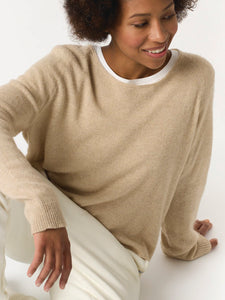 Crew Neck Pullover, Natural Mel