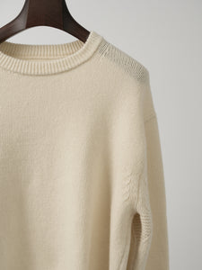 Crew Neck Pullover, merino-cashmere blend - Nature