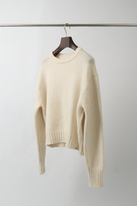 Crew Neck Pullover, merino-cashmere blend - Nature