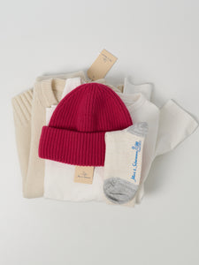 Merino/Cashmere blend beanie - raspberry